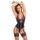 Cottelli Lingerie Thong Body with suspender straps black/pink