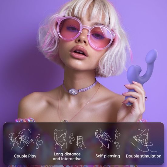 Magic Motion Magic Ponder Licking Dual Stimulation Vibrator App Controlled Purple