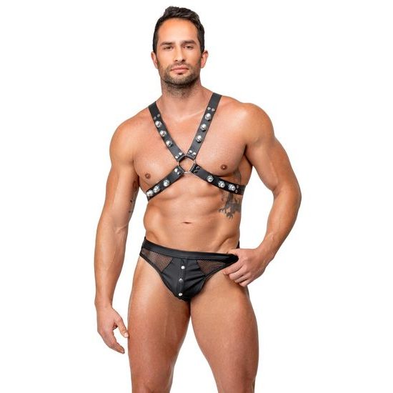 Zado Leather X Shaped Chest Harness 2010313 Black
