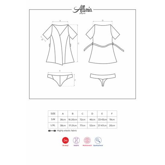Szlafrok Obsessive Alluria peignoir