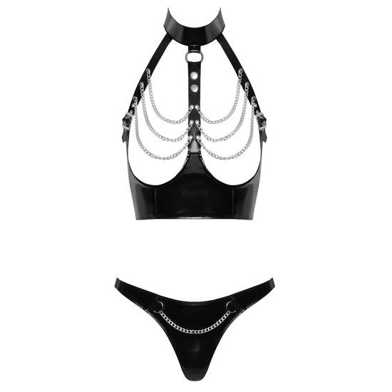 Black Level Open Cup Top Vinyl Set with Chains 2830469 Black