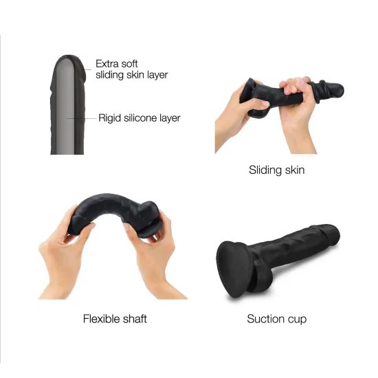 Strap-on-me M sliding skin realistic dildo black