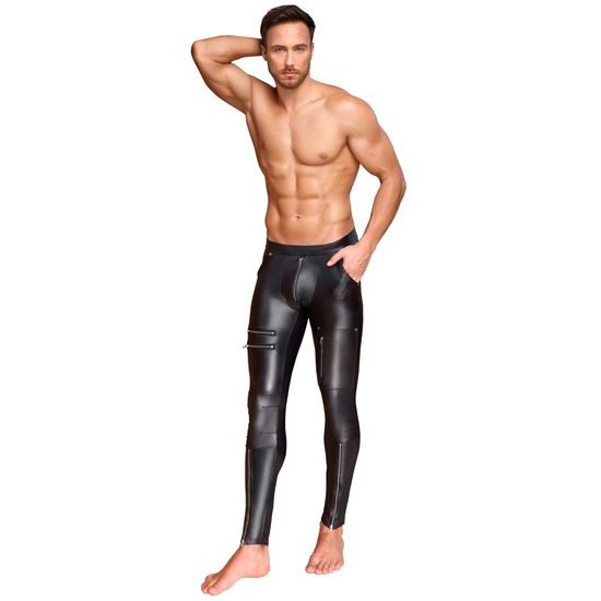 NEK Narrow Matte Look Trousers with Zips 2140314 Black