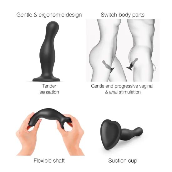 Strap-on-me Curvy L Wavy Suction Cup Dildo black