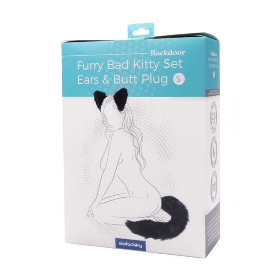 SinsFactory Furry Bad Kitty Set Ears & Butt Plug S