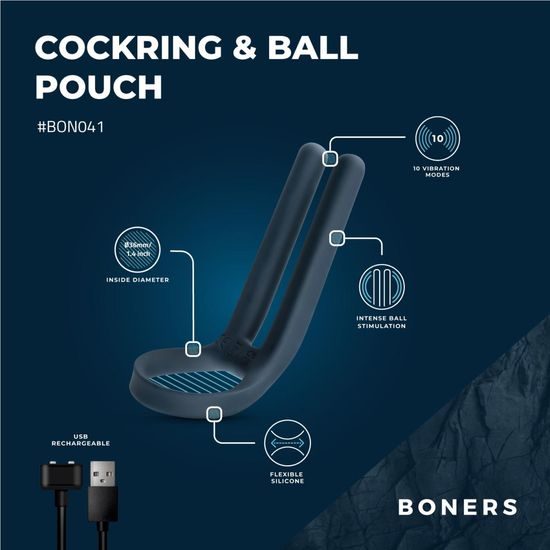 Boners Cockring & Ball Stimulator Blue