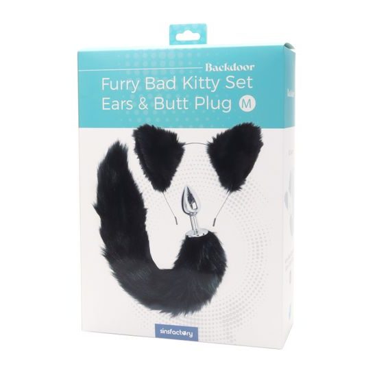 SinsFactory Furry Bad Kitty Set Ears & Butt Plug M