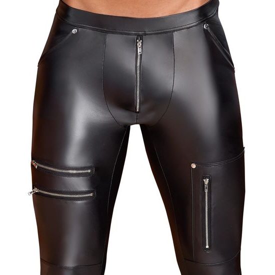 NEK Narrow Matte Look Trousers with Zips 2140314 Black