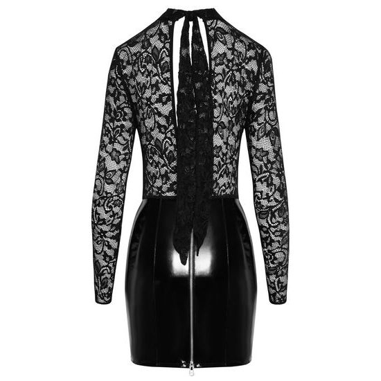 Black Level Vinyl Dress with Lace