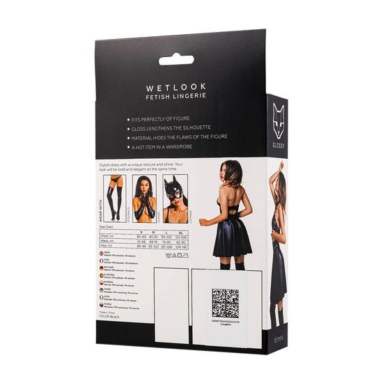 Glossy Marisa Wetlook Dress Black