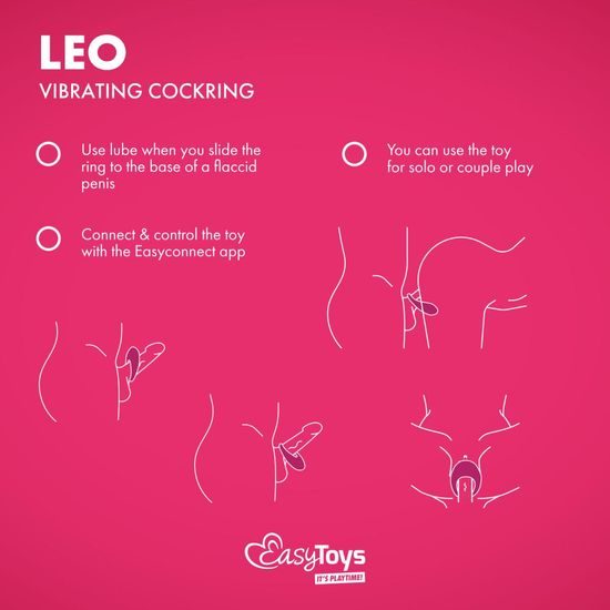 EasyConnect Vibrating Cockring Leo App-Controlled Pink