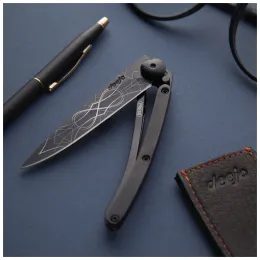 Nůž Deejo 9GB102 Tattoo black 27g Ebony wood Infinity