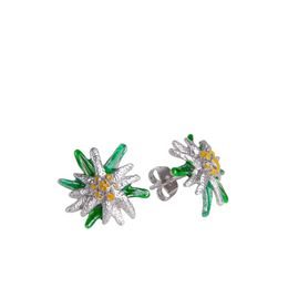 Náušnice Sampaoli Edelweiss BR-RH green