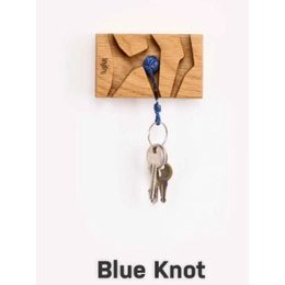 Věšák na klíče Fujfuj Mini 2 Oak Wood Blue Knot