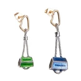 Náušnice Sampaoli Stopper BR-GO-RH plated green&blue