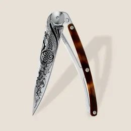 Nůž Deejo 1AC106 Tattoo Turtle 37g Mirror Roses dark turtle