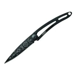 Nůž Deejo 7gn100 Tattoo Naked black 15g Viking Vegvisir