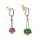 Náušnice Sampaoli Stopper BR-GO-RH plated green&red