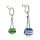 Náušnice Sampaoli Stopper BR-GO-RH plated green&blue