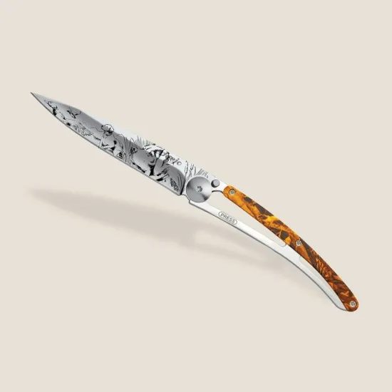 Nůž Deejo 1AM014 Tattoo mirror 37g Orange camo On the lookout