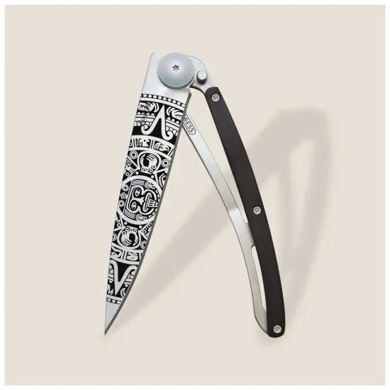 Nůž Deejo 1CB073 Tattoo 27g Ebony wood Aztec Sun