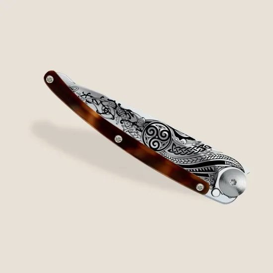 Nůž Deejo 1AC106 Tattoo Turtle 37g Mirror Roses dark turtle