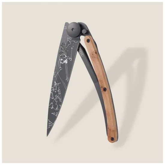 Nůž Deejo 1GB116 Tattoo black 37g Juniper wood Ski