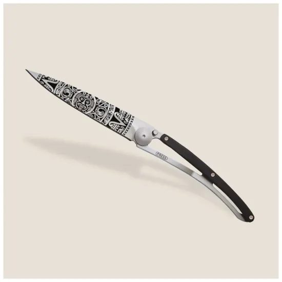 Nůž Deejo 1CB073 Tattoo 27g Ebony wood Aztec Sun