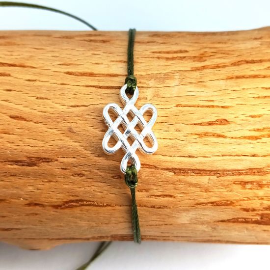 Náramek ZuzHam Stříbro Simple Tibetský nekonečný uzel