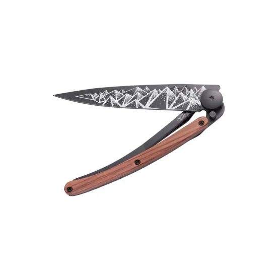 Nůž Deejo 1GB129 Tattoo Earth black 37g Coral wood Trek