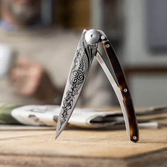 Nůž Deejo 1AC106 Tattoo Turtle 37g Mirror Roses dark turtle