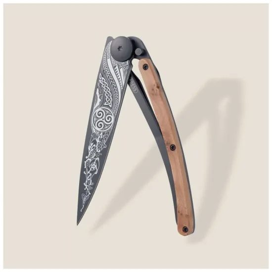 Nůž Deejo 1GB171 Tattoo Black 37g Celtic juniper wood