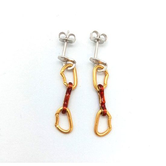 Náušnice Sampaoli Spit & Express BR-RH-GO plated red