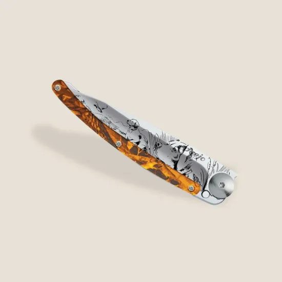 Nůž Deejo 1AM014 Tattoo mirror 37g Orange camo On the lookout