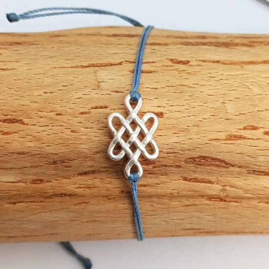 Náramek ZuzHam Stříbro Simple Tibetský nekonečný uzel