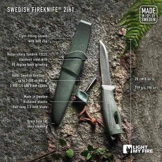 Nůž Light My Fire Fire BIO Sagegreen