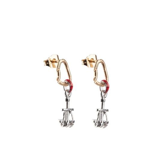 Náušnice Sampaoli Carabiner & Friend BR-GO-RH red