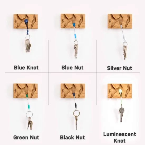 Věšák na klíče Fujfuj Mini 2 Oak Wood Blue Nut