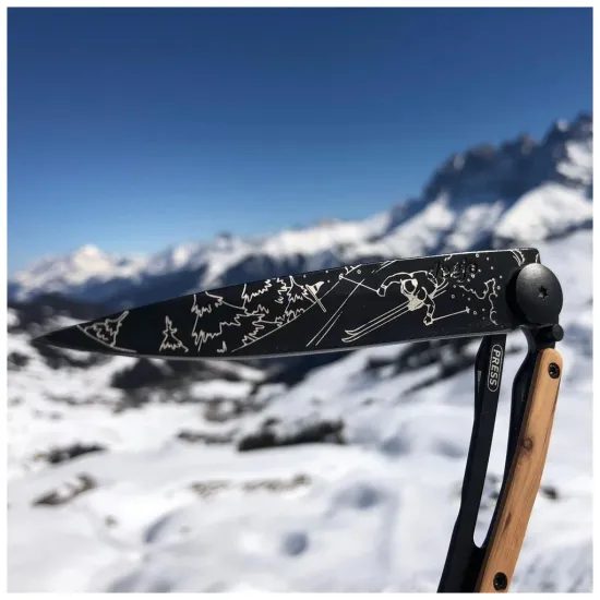 Nůž Deejo 1GB116 Tattoo black 37g Juniper wood Ski