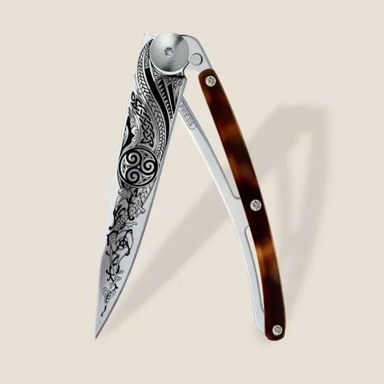 Nůž Deejo 1AC106 Tattoo Turtle 37g Mirror Roses dark turtle