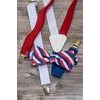 Herren Hosenträger Tricolor weißes Leder