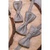 Beige karierte Selbstbinder Fliege