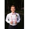 Herren Stoffhosenträger in Y-Form 34 mm - Puderrosa, beiges Leder