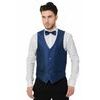 Blaue Herren Weste mit Fliege und Einstecktuch