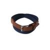 Elastischer Herrengürtel blau mit braunem Leder