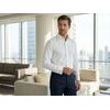 Cămașă pentru bărbați Slim Fit, albă netedă