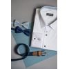 Elastischer Herrengürtel blau mit braunem Leder