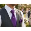 Fialová francúzska kravata svadobná hladká