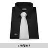 Fekete rejtett gombolású slim fit férfiing