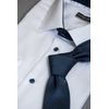 Cămașă bărbați albă Slim Fit cu accesorii albastre